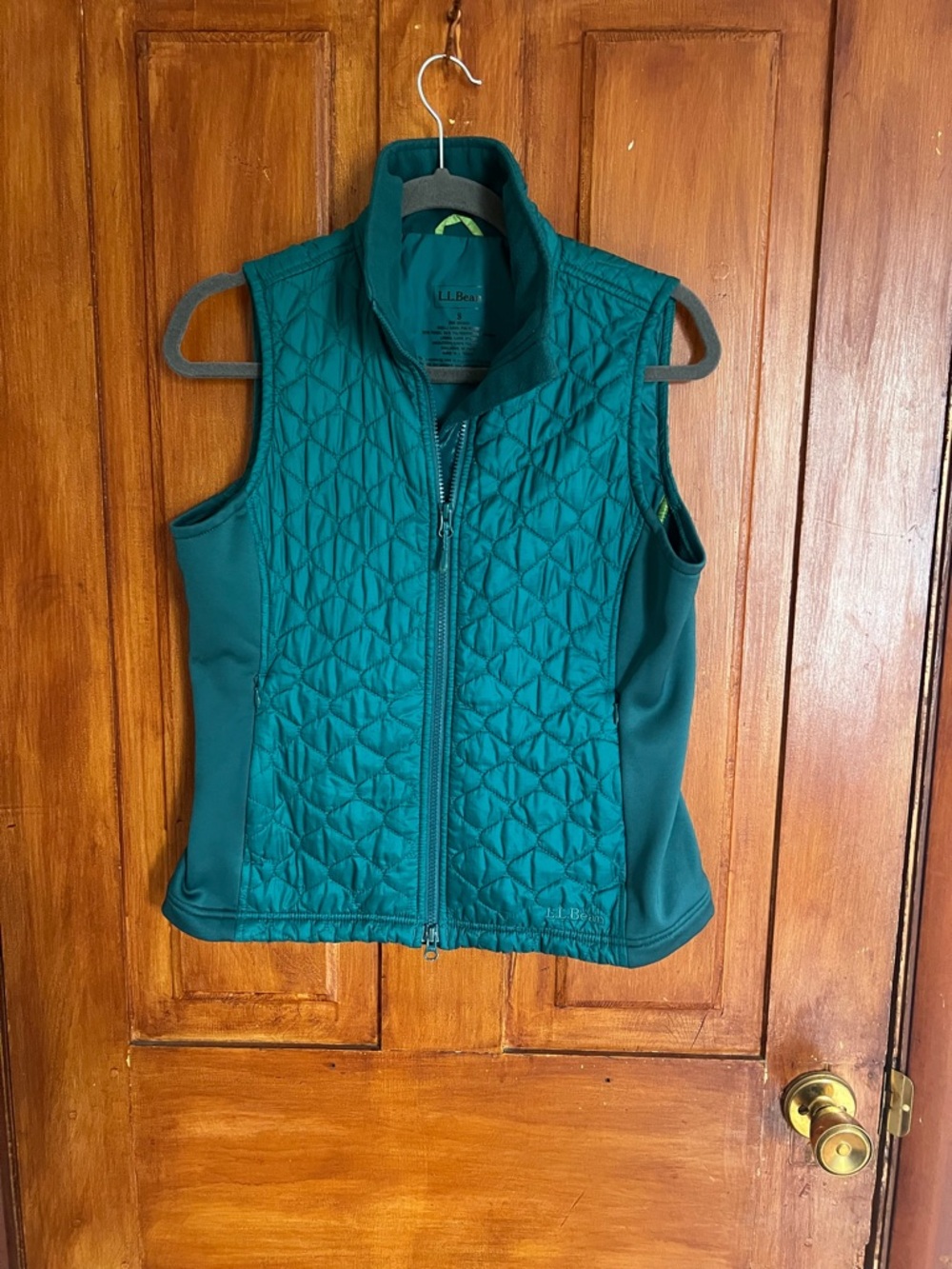 L.L. Bean Teal Quilted Zip-Front Vest